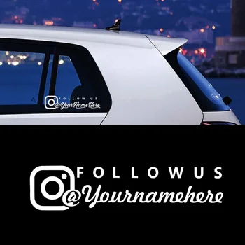 Nome Personalizado Adesivo De Carro Personalizado Instagram Facebook Conta De Vinil Decalque Para A Janela Do Carro Do Corpo De Decoração Adesivos