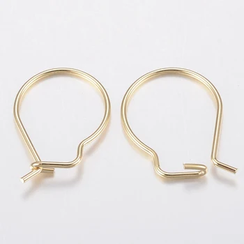 100pcs 304 de Aço Inoxidável Golden Ear Fio Brinco de Ganchos, Fechos para fazer jóias DIY Brinco de acessórios F80