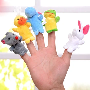 1pcs pequenos animais dedo bonecas brinquedos fantoches bonito de pequenos animais dedo boneca duplo tecido suave segmento de fantoches