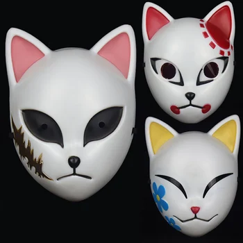 Anime japonês Demon Slayer cosplay Máscaras de Halloween Kimetsu não Yaiba Máscara de Plástico Kamado Tanjirou Sabito Cosplay Festa Adereços