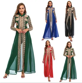 Abaya Dubai Muçulmano Conjuntos De Vestido De Kaftan Turco De Vestuário Islâmico Abayas Africana Vestidos Para Mulheres Manto Tradicional Da Índia, De Vestuário