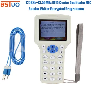 RFID Copiadora Duplicadora de 125KHz Key fob Leitor NFC Escritor De 13,56 MHz Encriptado Programador USB UID Cópia do Cartão Tag 10 inglês de Frequência