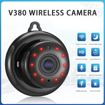 V380 Mini wi-Fi Mini Câmera sem Fio Indoor Vídeo da Câmera da Segurança Home do CCTV IR da visão Nocturna de monitoramento remoto bebê Câmara