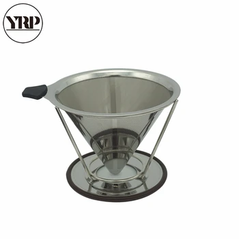 YRP V60 Aço Inoxidável Cone filtro de Café Gotejador de Malha Dupla Camada Titular Infundir Casa de Café barista utensílios de Cozinha