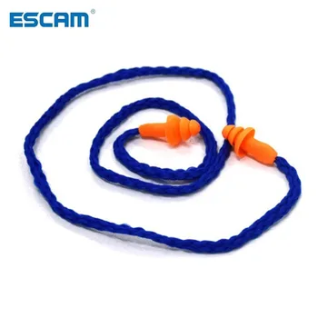 ESCAM 1/2/5/10pcs Silicone Macio com Fio Tampões de Ouvido ouvidos Protetor Reutilizáveis Proteção Auditiva Redução de Ruído fones de ouvido Earmuff