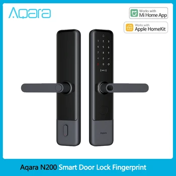 Aqara N200 Inteligente de Bloqueio da Porta de impressão digital Bluetooth Ligação Com a Campainha Senha NFC Desbloqueio Funciona Com Mi Casa Apple HomeKit