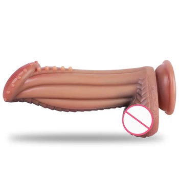 Animal Pênis Realístico Vibrador Enorme De Brinquedos Sexuais Para A Mulher Masturbador Grande Artificial Pênis Em Silicone Macio Vagina Orgasmo Sexy Shop Adulto