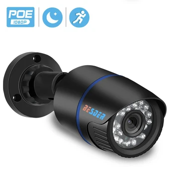 BESDER 2MP Full HD 1080P, Câmera do IP de Bala Impermeável Exterior Inteligente de Segurança CCTV Câmera de CCTV Ai Detecção de Movimento RTSP P2P XMEye