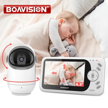 4.3 Polegadas De Vídeo Do Monitor Do Bebê Com Pan-Tilt Câmera 2.4 G Sem Fio De 2 Vias De Áudio De Visão Noturna De Vigilância Segurança Câmera Babá