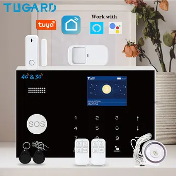 TUGARD G34 Tuya WiFi 3G 4G Sistema de Alarme de Segurança Smart Home do Alarme de Assaltante Kit 433MHz sem Fio Sensor Detector Funciona Com Alexa