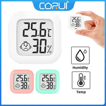 CoRui Inteligente Interior Thermohygrometer Digital Celsius/Fahrenheit Thermohygrometer Mini Emocional De Temperatura E Umidade