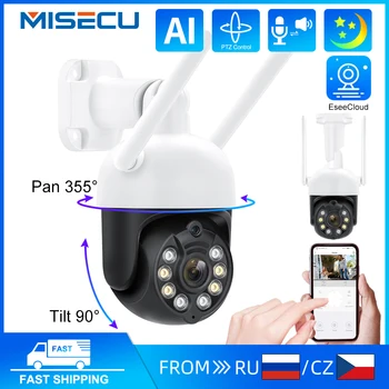 MISECU 3MP wi-Fi Exterior da Câmera de Segurança, Câmera do IP de Rastreamento Automático de Câmera sem Fio H. 265 P2P Casa de CCTV Câmera de Vigilância