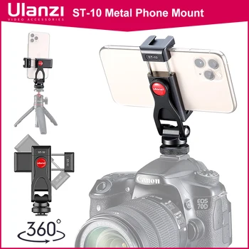 Ulanzi ST-10 de Metal Ajustável Telefone DSLR de Montagem do Monitor Placa de Frio Sapato Smartphone Titular para o DIODO emissor de Luz do Microfone