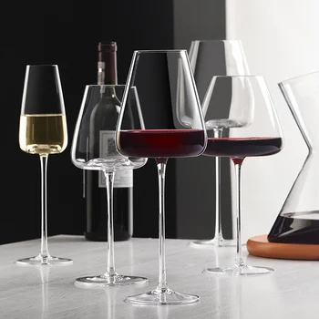 Ultra-fino 650 ML/550ML de Cristal Vinho de Borgonha Vidro Artesanal de Vinho tinto de Vidro Doméstico Cálice Barriga Grande Degustação de Vinho de Vidro