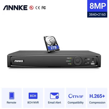 ANNKE 8CH de 8MP POE Rede de NVR Gravador de Vídeo de NVR Para POE Câmera do IP de P2P Nuvem Função Plug And Play