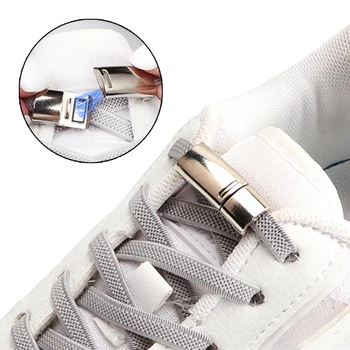 1 Par de Não amarrar Cadarços de Trava Magnética Elástico Cordões de sapatos Para Crianças e Adultos Tênis de Cadarço Televisão Cadarços elásticos.