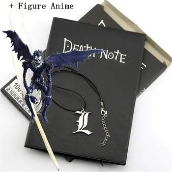 Cosplay A5 Figura Anime Death Note (Caderno Definir Couro Jornal e Colar de Penas de Canetas Relógio de Bolso Diário Death Note Pad
