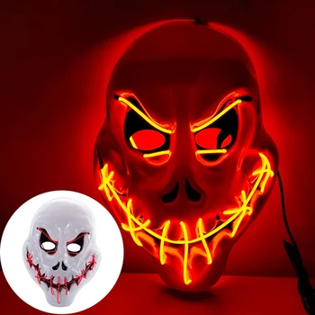 Halloween LED Máscara de Purga Máscaras Brilho de Luz LED Até Engraçado Máscara de Eleição Rímel Traje de Festa Cosplay DJ Festa Luz Até Máscaras