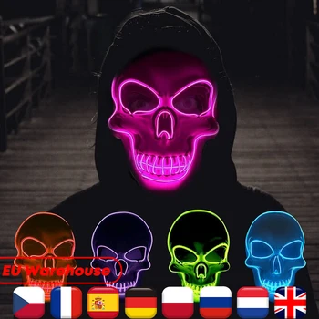 Flash LED Máscara Luz Máscara Assustadora Máscara de Caveira Máscaras de Carnaval, de Festa Cosplay Traje de Suprimentos Crianças Adultos Festival de Presente
