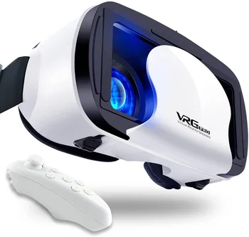 Fone de ouvido VR com Controlador Ajustável em 3D VR Óculos de Realidade Virtual Fone de ouvido HD Blu-ray Olho Protegido Apoio de 5~7 Polegadas para