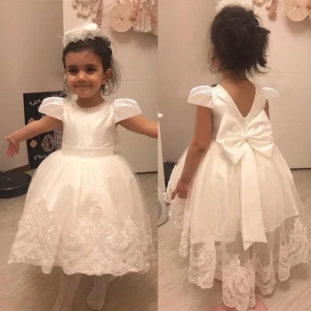 MQATZ Branco curva de Verão, Vestido de 1 Ano Crianças de Batismo da Princesa Vestidos de Criança Festa de Aniversário de Batismo de Crianças Roupas de Bebê Menina