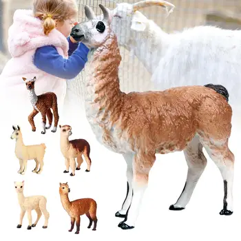 Bonito Simulação De Alpaca Modelo Animal De Design De Display Do Molde Do Modelo Home Figura De Ação De Decoração Material As Crianças Brinquedos Educativos Presente