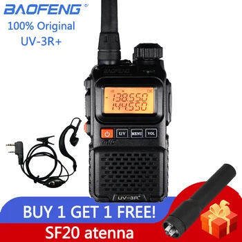 Baofeng UV 3R Além de Walkie-Talkie de Banda Dupla UV3R+ Duas Vias de Rádio sem Fio CB Radio FM Transceptor de HF UHF VHF UV-3R Intercom