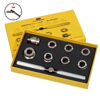 Nº 5539 9pcs/set Inox caixa do Relógio de Aço Abridor de Ferramentas de Definir,Classificar Tamanho Assistir Aberto de Ferramentas para relojoeiro