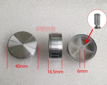 8pcs prata 40*17mm liga de alumínio botão cap / volume de áudio interruptor botão de 6mm potenciómetro rotativo pac