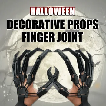 Decoração De Halloween Horror Garra Adereços Longo Falso Halloween Articulada Dedos Cosplay Traje Adereços Horror Espírito Móveis Dedo