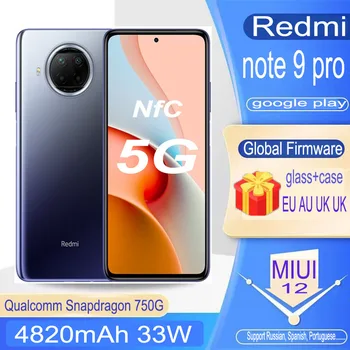 redmi Nota 9 Pro 5G celular Smartphone xiaomi NFC 4820mAh telefone Móvel Snapdragon 750G versão global total netcom android