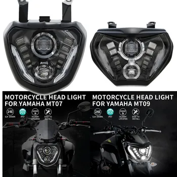 Emarked Motocicleta Led Farol Para Yamaha MT07 MT 07 FZ07 FZ 07 MT 09 FZ 09 MT09 FZ09 2014 2015 2016 2017 2018 2019