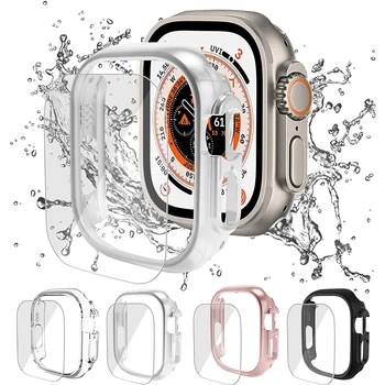 De Vidro impermeável+Case para Apple Relógio Ultra 49mm Rígido do PC da Apple Assista 8 Pro Tampa do Iwatch Ultra 49mm Capa+Protetor de Tela do Filme