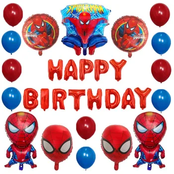 30pcs super-Herói Homem Aranha Capitão América Folha de Balão de Festa de Aniversário, Decoração de Látex Balão de Ar de Dia das Crianças Brinquedo