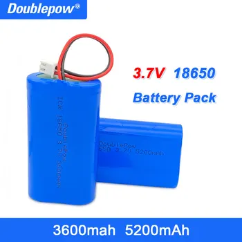 3,7 V 18650 baterias de Lítio 3600/5200mAh bateria Recarregável de Pesca DIODO emissor de Luz do alto-Falante Bluetooth +XH-Plug 2P