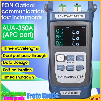 Original AUA-350A/U APC/UPC Porta(opcional) de Fibra Óptica PON Medidor de Energia FTTX/ONT/OLT 1310/1490/1550nm