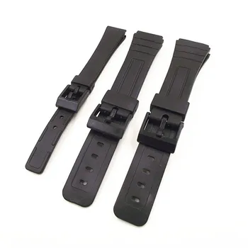 1PCS de 14mm de 18mm 20mm cor preta resina faixa de relógio de pulseiras de relógio de homem e de mulher do relógio de pulso de correias para casio bandas -0145RWS