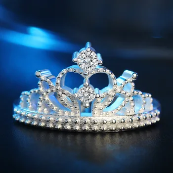 Venda Quente Coreano Coroa De Cristal De Zircão Liga De Anéis Para As Mulheres Capina Anéis De Temperamento Moda Jóias Acessórios