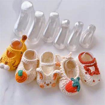 10Pcs PVC Transparente de Plástico Pequeno Modelo do Pé do Bebê Sapata do Suporte Não é Facilmente Deformado Reutilizáveis