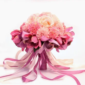 O Coreano Simulação Whelan Decoração Do Casamento Buquê Artificial Flor De Seda Rosa Noiva Segurando O Buquê De Fotografias Fotografia De Estúdio Adereços