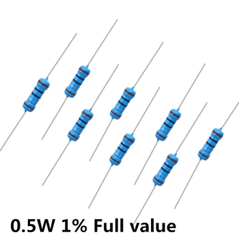 100pcs 1/2W DE 0,5 W, 1% de Metal filme resistor de 220R 240R 270R 300R 330R 360R 390R 430R 470R 510R 560R 620R 680R 750R 820R 910R 1KR