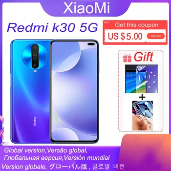 Global ROM Xiaomi Redmi K30 5G smartphone 4500 mAh Snapdragon 730G 6.67 polegadas 64MP+20MPRandom cor com o presente