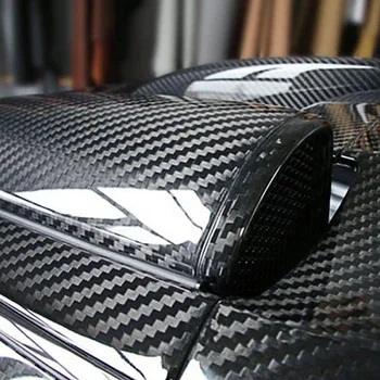4D 5D 6D Fibra de Carbono Preto Película de Vinil Carro Envoltório de Filme 5D Rolo de Adesivo de Carro Auto Esporte Acessórios do Exterior do Filme