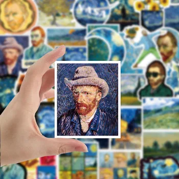 10/50 Pcs/set A Pintura de Van Gogh PVC Impermeável Etiquetas para Bagagem DIY Scrapbooking papel de carta Adesivo