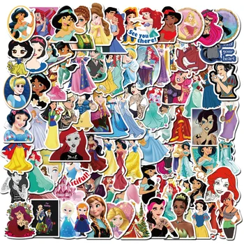 10/30/50/100PCS Disney Mistura Princesa Adesivos Estéticos para Garrafa de Água de Scrapbooking Impermeável Graffiti dos desenhos animados Etiqueta da Decalques
