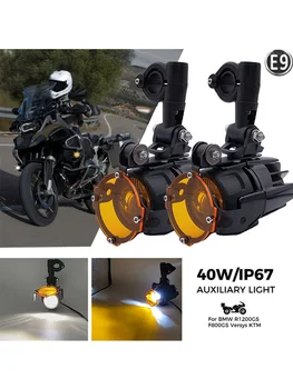E9 Motocicleta de nevoeiro da Frente do Diodo emissor de Luz Luz Auxiliar Para a BMW R1200GS R1250GS LC ADV R 1200GS F800GS F700GS Amarelo/Branco da luz