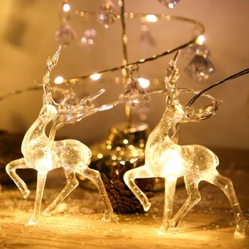 10LED Veados Sika Cadeia de Luz da Decoração de Natal Árvore de Natal Guirlanda de Fadas Luz Para a Casa De 2021 Ano Novo Feliz Navidad Noel