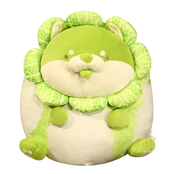 Kawaii Couve Chinesa Shiba Inu Vegetal Cão de Pelúcia Grande Travesseiro de Pelúcia de Animais de Decoração de Quarto para Crianças Presentes do Bebê