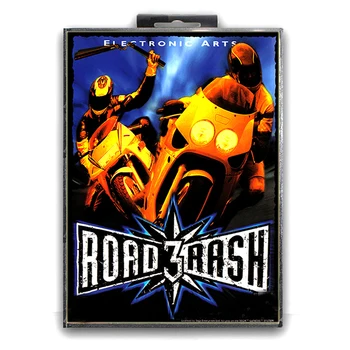 Road Rash 3 com Caixa para o 16 bits da Sega MD Card Game para Mega Drive para a Gênese de Vídeo do Console