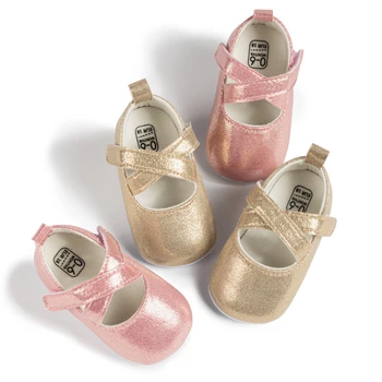 KIDSUN Moda Menina Princesa Sapatos Primeira Criança do Bebê Andando Sapatos Slip de Algodão Macio, Sola de Sapatos de Bebê 0-18 Meses